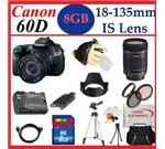 Canon EOS 60D 18 MP CMOS Digital SLR Camera with Canon EF-S 18-135mm Lens + Essential 8GB Accessory Kit Package