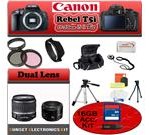 Canon Rebel T5i Black 18.0 MP Digital SLR Camera With 18-55mm IS Lens With Canon 50mm f/1