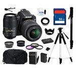 Nikon D3200 Black 24.2 MP CMOS Digital SLR Camera with 18-55mm Lens and Nikon AF-S NIKKOR 55-300mm f/4.5-5