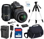 Nikon D3200 Black 24.2 MP CMOS Digital SLR Camera with 18-55mm Lens and Nikon AF-S NIKKOR 55-300mm f/4.5-5