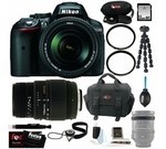 Nikon D5300 24.2 MP CMOS Digital SLR Camera with 18-140mm f/3.5-5.6G ED VR AF-S DX NIKKOR Zoom Lens (Black) + Sigma 70-300mm f/4-5