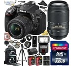 Nikon D5300 24.2 MP CMOS Digital SLR Camera with 18-55mm f/3.5-5.6G ED VR II AF-S DX NIKKOR Zoom Lens & Nikon AF-S NIKKOR 55-300mm f/4.5-5