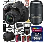 Nikon D5300 24.2 MP CMOS Digital SLR Camera with 18-55mm f/3.5-5.6G ED VR II AF-S DX NIKKOR Zoom Lens & Nikon AF-S NIKKOR 55-300mm f/4.5-5