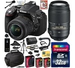 Nikon D5300 24.2 MP CMOS Digital SLR Camera with 18-55mm f/3.5-5.6G ED VR II AF-S DX NIKKOR Zoom Lens & Nikon AF-S NIKKOR 55-300mm f/4.5-5