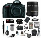 Nikon D5300 24.2 MP CMOS Digital SLR Camera with Built-in Wi-Fi and GPS Body Only (Black) + Sigma 18-250mm f3.5-6