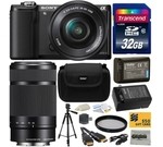 Sony Alpha A5000 20.1 MP Interchangeable Lens Camera with 16-50mm OSS Lens (Black) ILCE5000L & Sony E 55-210mm F4.5-6