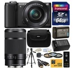 Sony Alpha A5000 20.1 MP Interchangeable Lens Camera with 16-50mm OSS Lens (Black) ILCE5000L & Sony E 55-210mm F4.5-6