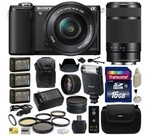 Sony Alpha A5000 20.1 MP Interchangeable Lens Camera with 16-50mm OSS Lens (Black) ILCE5000L & Sony E 55-210mm F4.5-6