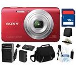 Sony Cyber-shot DSC-W650 16.1 MP (Red) Digital Camera with 5x Optical Zoom and 3