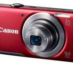 Canon PowerShot A3500 IS Red 16 MP 28mm Wide Angle Digital Camera with Case