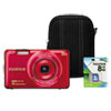 FinePix JX660 Digital Camera Bundle, 16MP, 5x Optical Zoom, Red