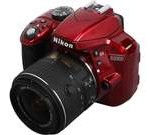 Nikon D3300 1533 Red Digital SLR Camera with 18-55mm VR Lens