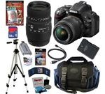 Nikon D5200 24.1 MP CMOS Digital SLR Camera (Black) with 18-55mm f/3.5-5.6G AF-S DX VR Lens and Sigma 70-300mm f/4-5