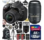 Nikon D5300 24.2 MP CMOS Digital SLR Camera with 18-55mm f/3.5-5.6G ED VR II AF-S DX NIKKOR Zoom Lens & Nikon 55-300mm f/4.5-5