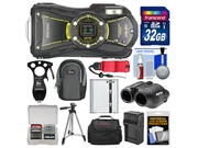 Ricoh WG-20 Shock & Waterproof Digital Camera & Binoculars Adventure Kit with 8x22 Jupiter III Binoculars, Eat'n Tool + 32GB Card + Case + Battery/Charger + Tri