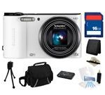 Samsung WB150F 14MP (White) SMART Long Zoom WiFi Digital Camera with 18x Optical Zoom, Everything You Need Kit, EC-WB150FBPWUS