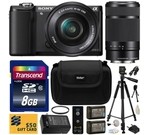 Sony Alpha A5000 20.1 MP Interchangeable Lens Camera with 16-50mm OSS Lens (Black) ILCE5000L & Sony E 55-210mm F4.5-6