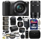 Sony Alpha A5000 20.1 MP Interchangeable Lens Camera with 16-50mm OSS Lens (Black) ILCE5000L & Sony E 55-210mm F4.5-6