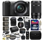 Sony Alpha A5000 20.1 MP Interchangeable Lens Camera with 16-50mm OSS Lens (Black) ILCE5000L & Sony E 55-210mm F4.5-6