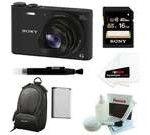 Sony DSC-WX350/B DSCWX350 WX350 18 MP Digital Camera (Black) + 16GB Bundle