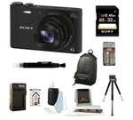 Sony DSC-WX350/B DSCWX350 WX350 18 MP Digital Camera (Black) + 32GB Bundle